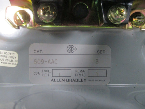 ALLEN BRADLEY 509-AAC SER. B 575-600V 18A NSNP