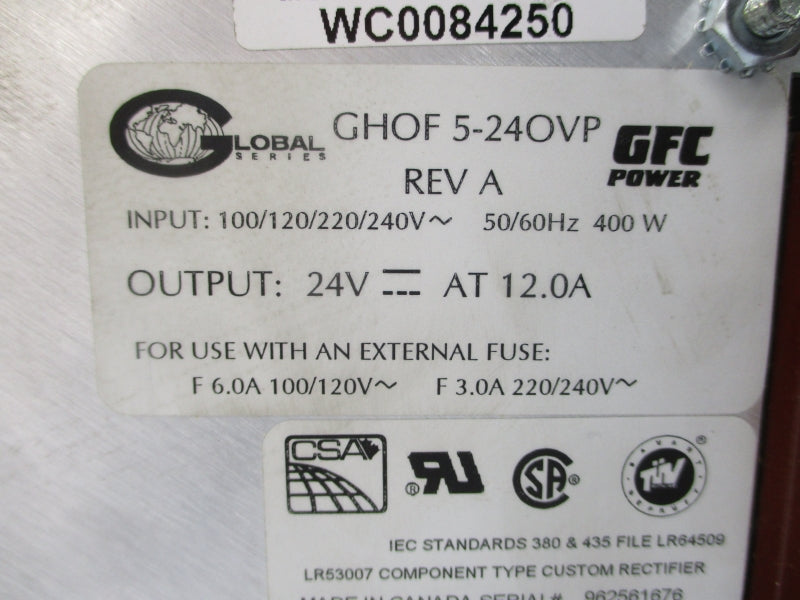 GFC POWER GHOF5-24OVP 240V 3.0A REV. A NSNP