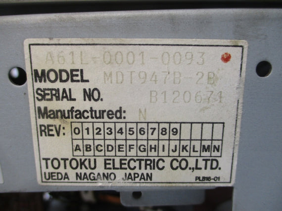 GE FANUC XA02B-0166-C001#PM A61L-0001-0093 UNMP