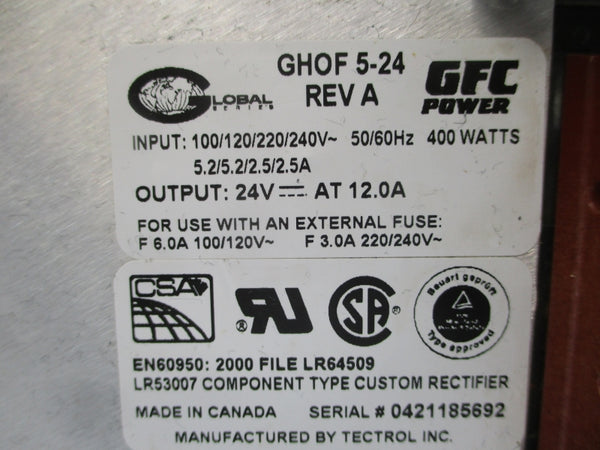 GFC POWER GHOF5-24 240V 2.5A REV. A UNMP