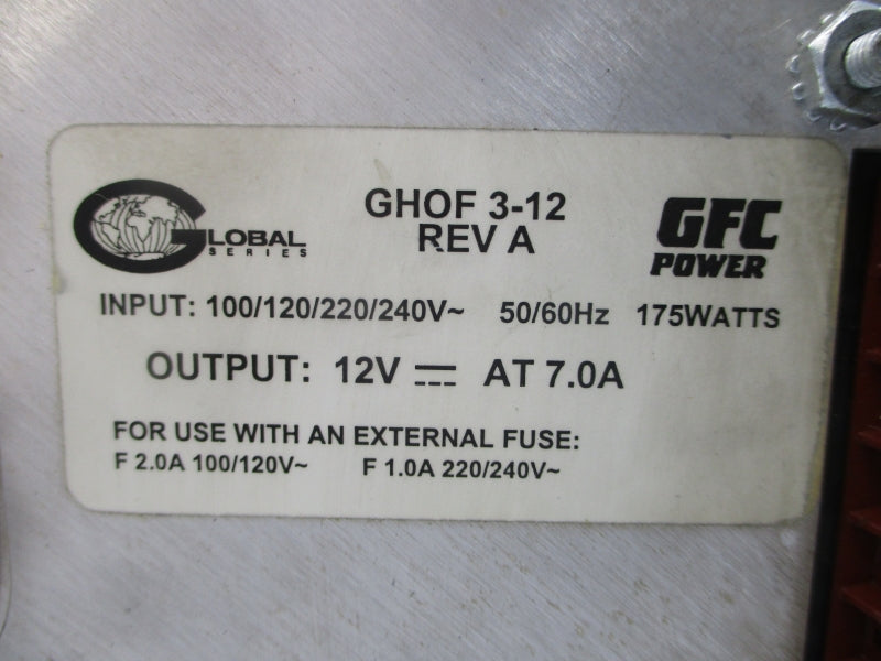 GFC POWER GHOF3-12 240V 7.0A REV. A UNMP