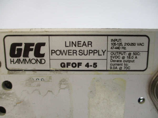 GFC HAMMOND GFOF4-5 210-250VAC 18.0A UNMP