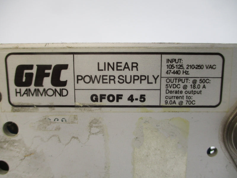 GFC HAMMOND GFOF4-5 210-250VAC 18.0A UNMP