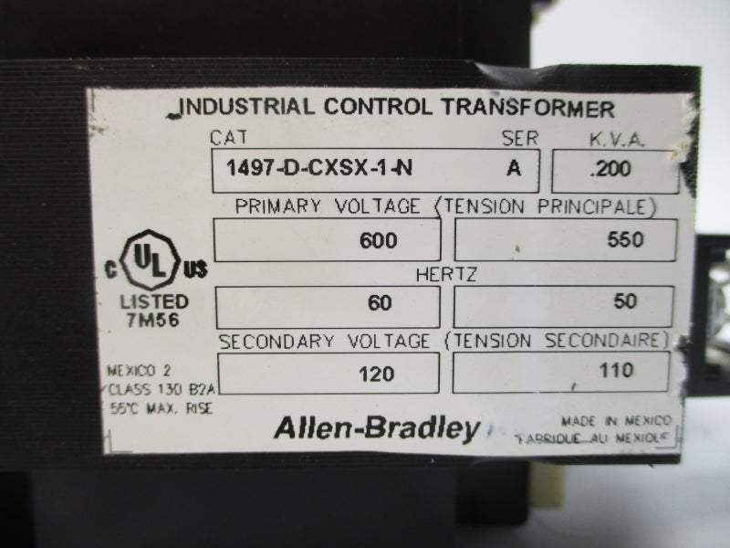 ALLEN BRADLEY 1497-D-CXSX-1-N SER. A 550/600V NSNP