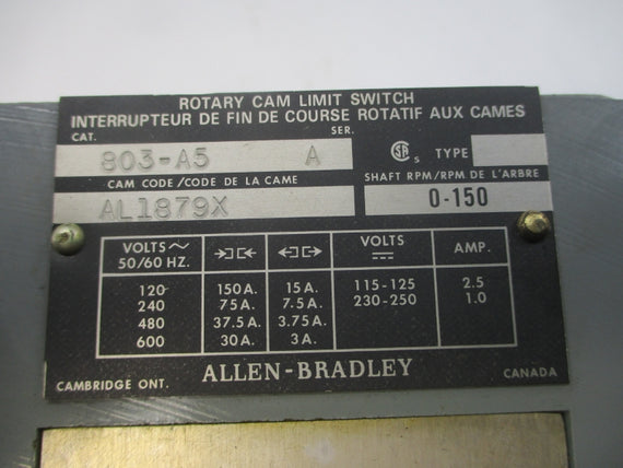 ALLEN BRADLEY 803-A5 SER. A 600V 150A NSNP