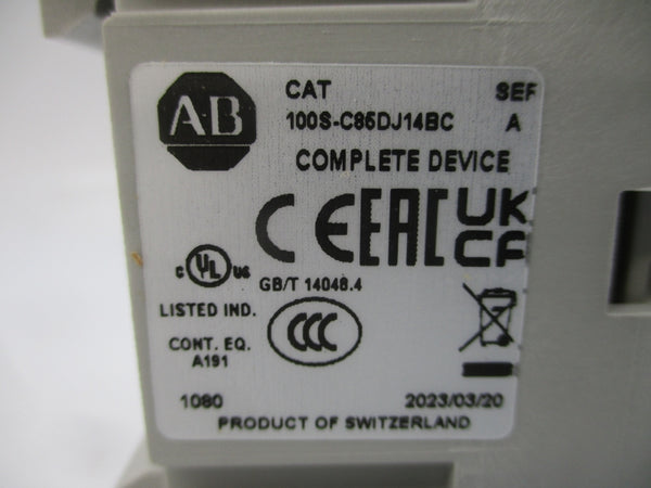 ALLEN BRADLEY 100S-C85DJ14BC SER. A 24VDC 100A (BR/WH) NSMP