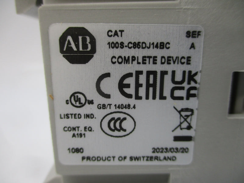 ALLEN BRADLEY 100S-C85DJ14BC SER. A 24VDC 100A (BR/WH) NSMP