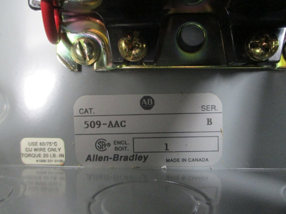ALLEN BRADLEY 509-AAC SER. B 575-600V 18A (BR/WH) NSMP