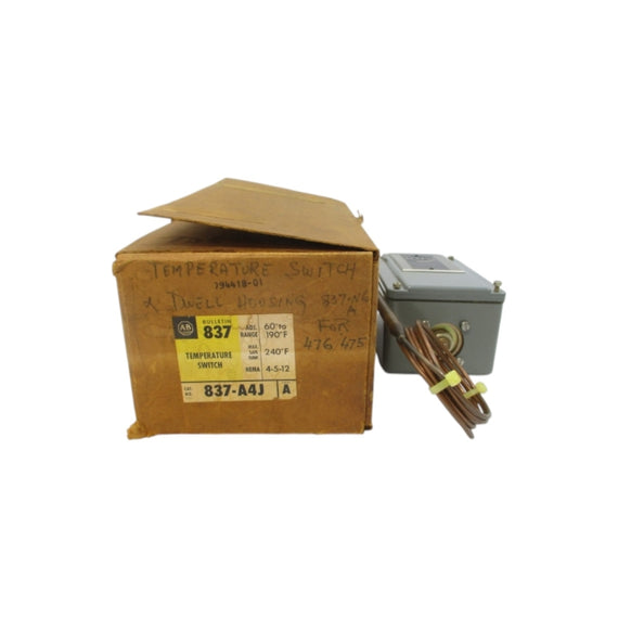ALLEN BRADLEY 837-A4J SER. A 240/600VAC 5/3A 60-190'F (BR/YL) NSMP