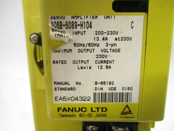 FANUC A06B-6089-H104 200-230V 13.4A (MISSING COVER) UNMP