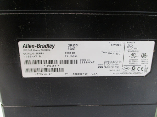 ALLEN BRADLEY 1756-A7 SER. B 24VDC 15A NSMP