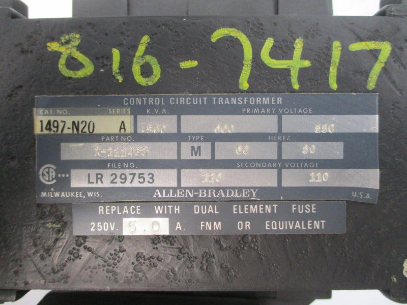 ALLEN BRADLEY 1497-N20 SER. A 550/600V NSNP