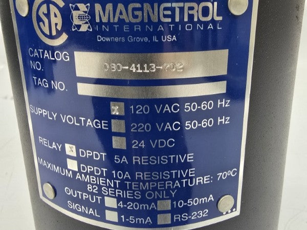 MAGNETROL 080-4113-702 120VAC 5A NSNP