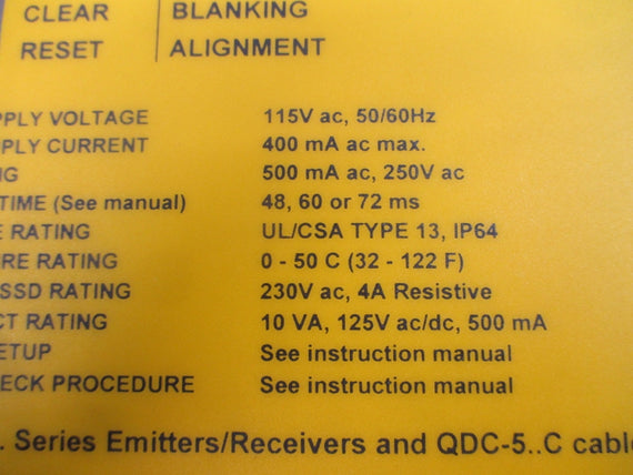 BANNER ENGINEERING MSCA-1 115/230VAC 4A NSNP