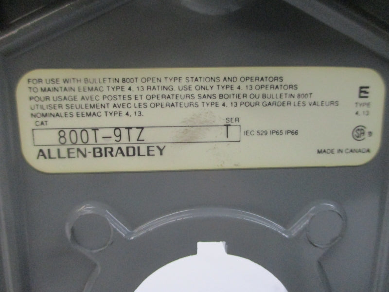 ALLEN BRADLEY 800T-9TZ SER. T NSNP