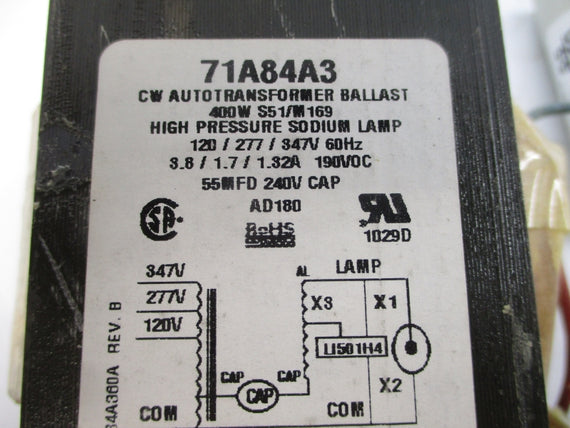 PHILIPS ADVANCE 71A84A3 347V 3.8A NSNP