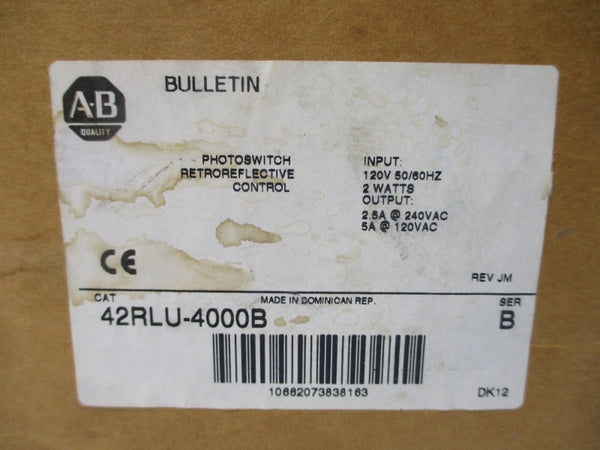 ALLEN BRADLEY 42RLU-4000B SER. B 120/240VAC 5/2.5A (BR/WH) NSMP