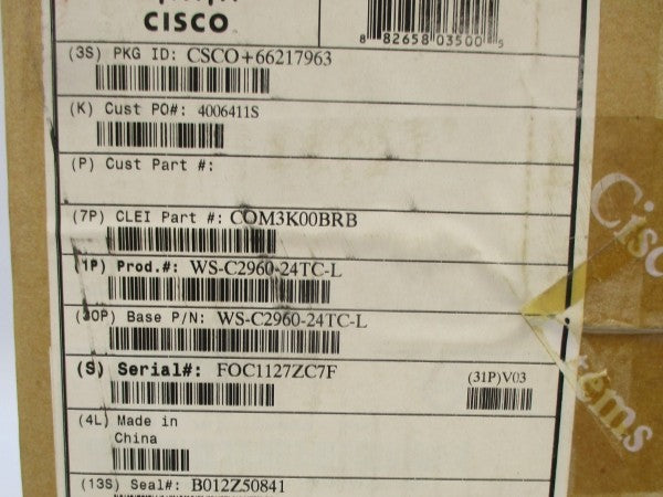 CISCO WS-C2960-24TC-L E-E011-05-4733 100-240V 1.3-.8A NSMP