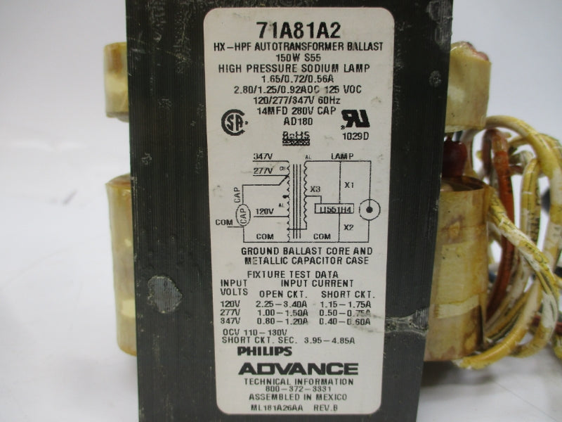 PHILIPS ADVANCE 71A81A2-001D 347V 2.80A NSMP