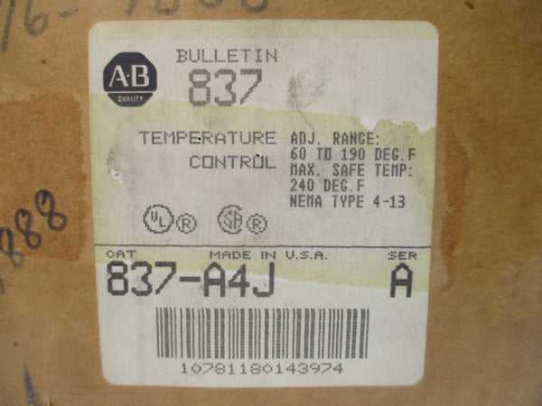 ALLEN BRADLEY 837-A4J SER. A 24-600VAC 60-190'F (BR/WH) NSMP