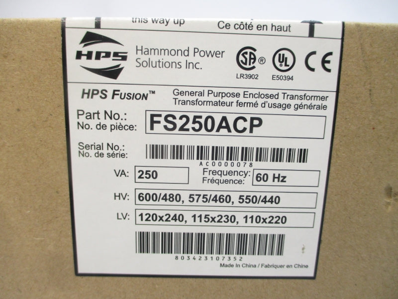 HAMMOND POWER SOLUTIONS FS250ACP 480/600V NSMP
