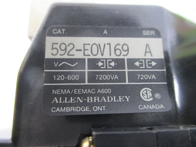 ALLEN BRADLEY 592-EOV169 SER. A 120-600V (BR/YL) NSMP