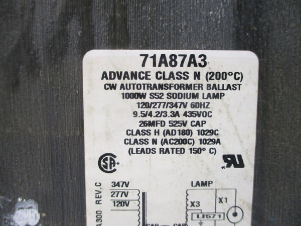 ADVANCE 71A87A3-001 347V 9.4A NSMP