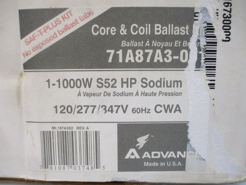ADVANCE 71A87A3-001 347V 9.4A NSMP