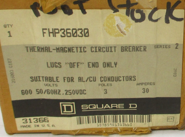 SQUARE D FHP36030 SER. 2 600V 30A NSMP