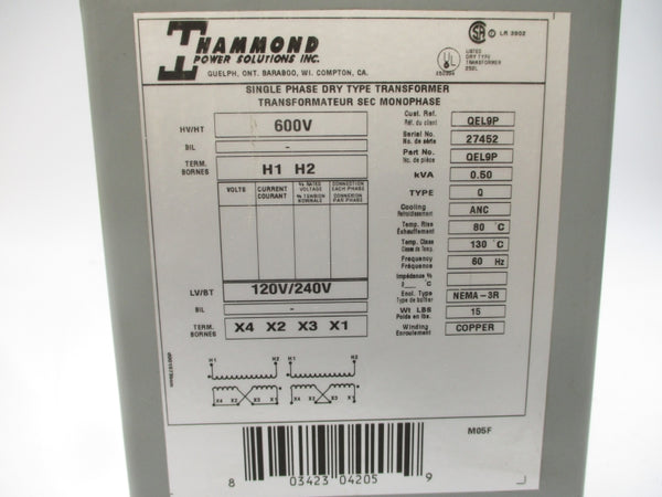 HAMMOND QEL9P 600V UNMP