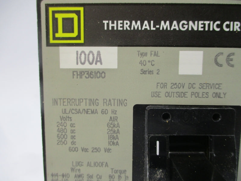 SQUARE D FHP36100 SER. 2 600VAC 100A NSNP