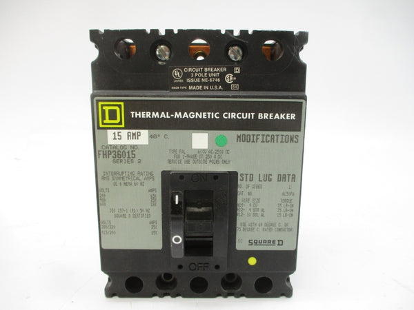 SQUARE D FHP36015 SER. 2 600VAC 15A NSMP