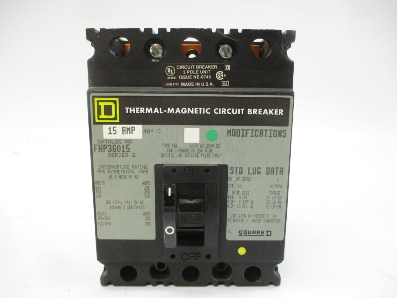 SQUARE D FHP36015 SER. 2 600VAC 15A NSMP