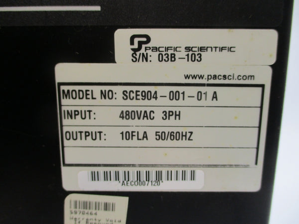 PACIFIC SCIENTIFIC SCE904-001-01A 480VAC 10A UNMP