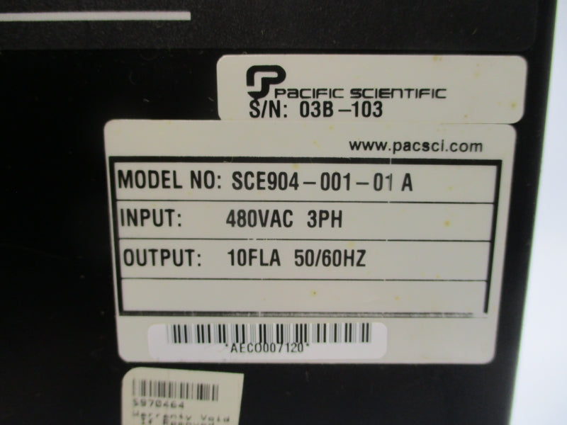PACIFIC SCIENTIFIC SCE904-001-01A 480VAC 10A UNMP