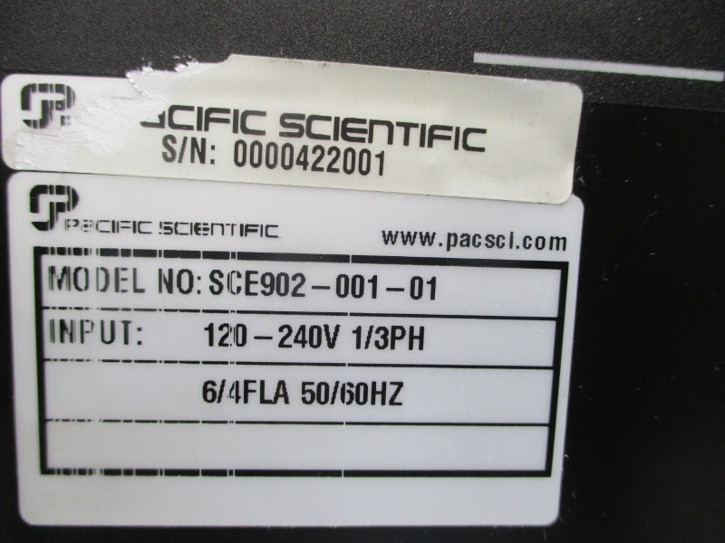 PACIFIC SCIENTIFIC SCE902-001-01 120-240V 6/4A UNMP