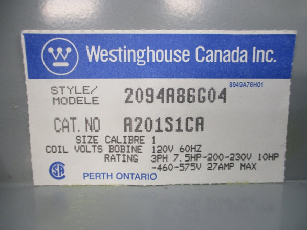 WESTINGHOUSE A201S1CA 2094A86G04 110-120V 27A NSNP
