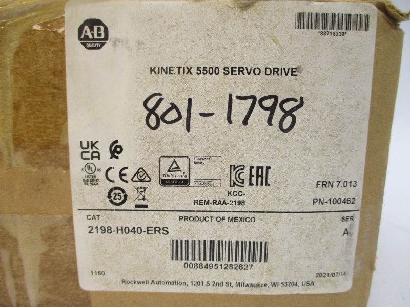 ALLEN BRADLEY 2198-H040-ERS SER. A F/W 7.013 195-264/324-528VAC 13.4A NSMP
