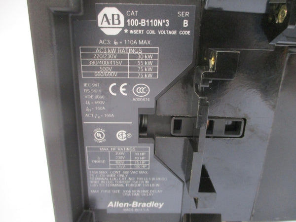 ALLEN BRADLEY 100-B110ND3 SER. B 110/120V 110A (BR/WH) NSMP