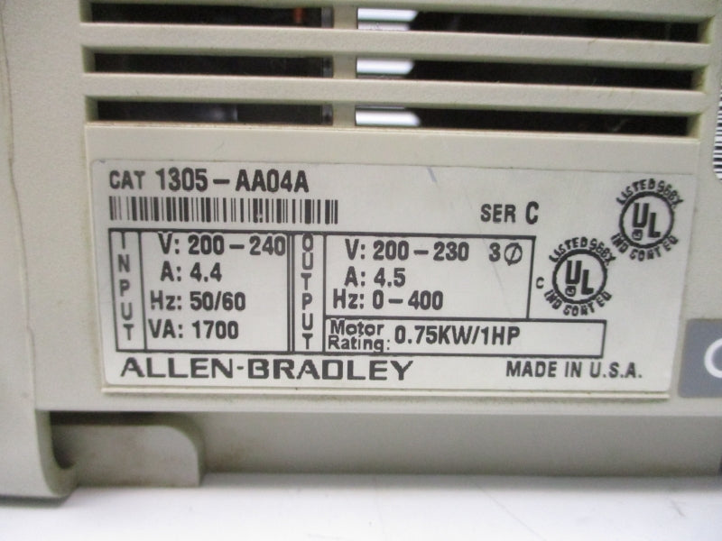 ALLEN BRADLEY 1305-AA04A SER. C 200-240V 4.4A UNMP