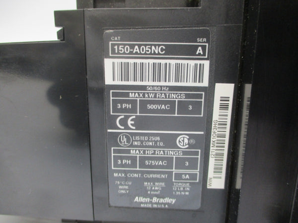 ALLEN BRADLEY 150-A05NC SER. A 600V 5A NSNP
