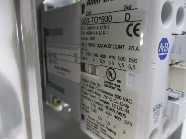 ALLEN BRADLEY 509-TAD SER. D 110/120V 25A NSNP