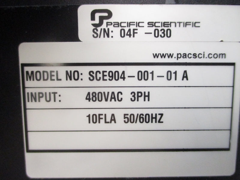 PACIFIC SCIENTIFIC SCE904-001-01A 480VAC 10A UNMP