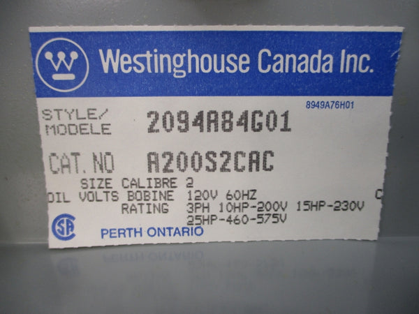 WESTINGHOUSE A200S2CAC 2094A84G01 110/120V UNMP