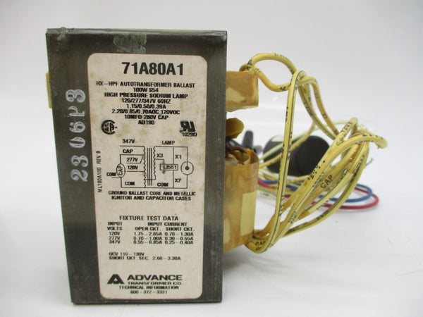 ADVANCE 71A80A1-001D 347V 1.15A NSMP