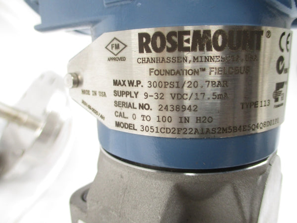 ROSEMOUNT 3051CD2F22A1AS2M5B4E5Q4Q8D01P1 9-32VDC 300PSI NSNP