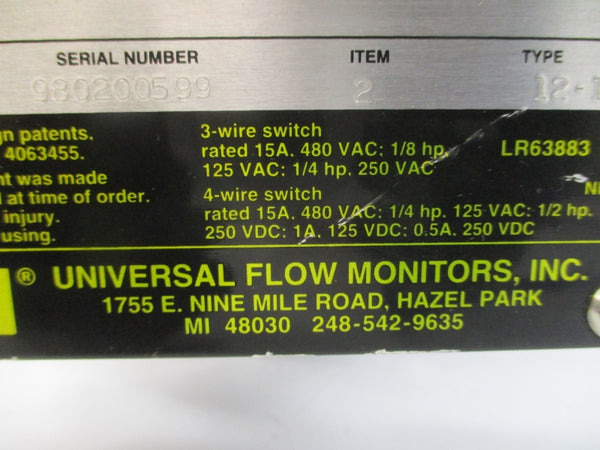 UNIVERSAL FLOW MONITORS MN-BSE100LM-10-32V1.0-A1NL-C-91U 480VAC 15A NSNP