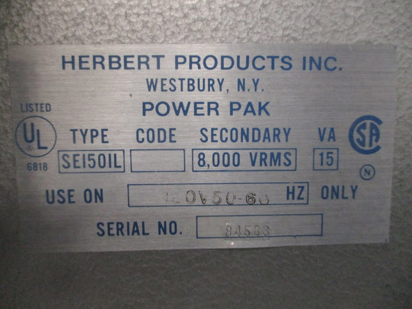 HERBERT PRODUCTS SEI50IL 120V NSNP