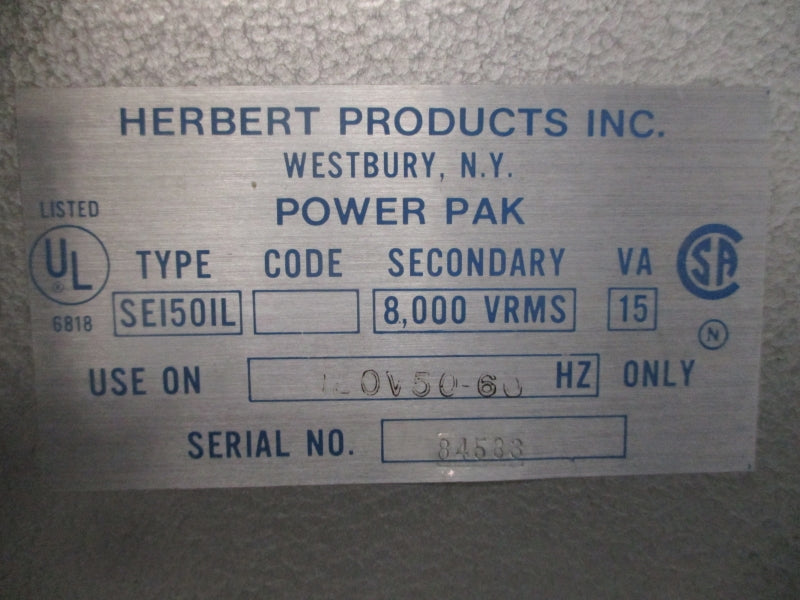 HERBERT PRODUCTS SEI50IL 120V NSNP