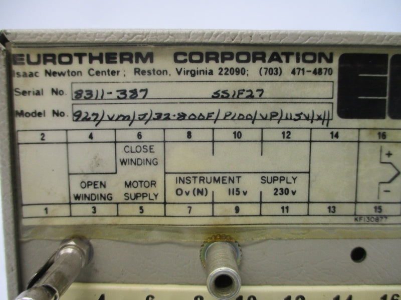 EUROTHERM 927/VM/J/32-800F/P100/VP/115V/X// 115/230V UNMP